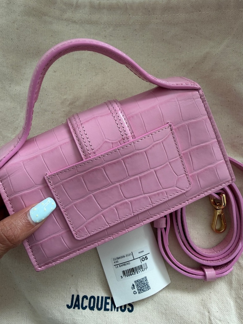 Jacquemus Le Bambino Pink Croc with Gold Hardware - Picture 4 of 4